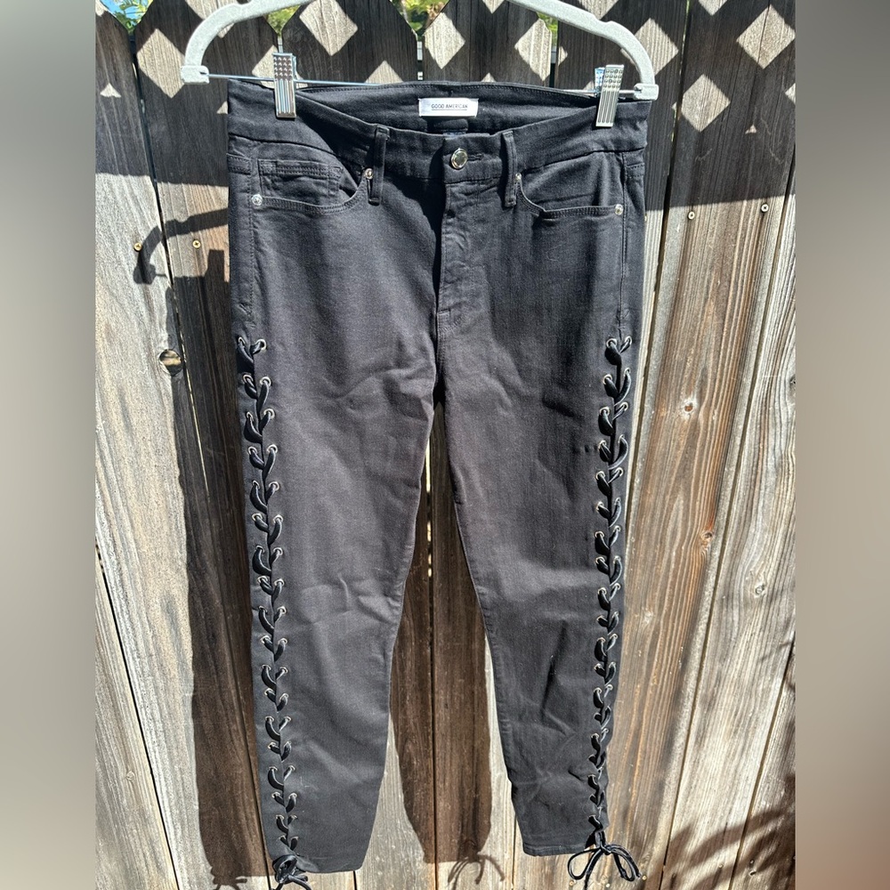 Good American Lace Up Jeans
